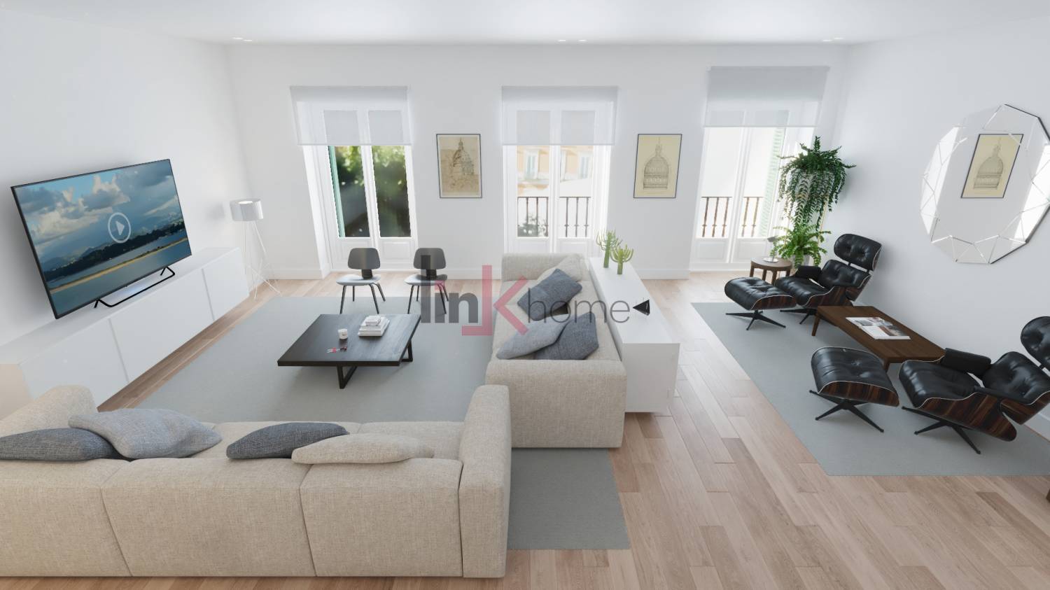 Salón (vista general) - Ideas de decoración - creado por ordenador